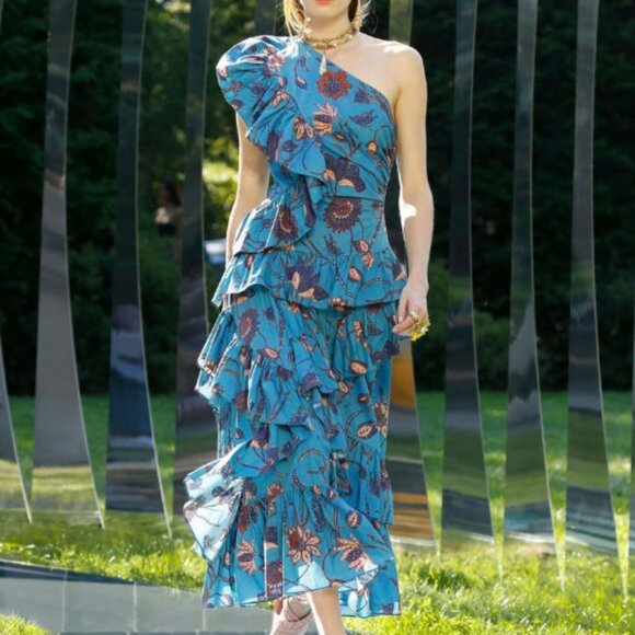 NWOT ULLA JOHNSON Ondine Dress in Lagoon XS $695 - Picture 4 of 12